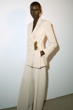 DOUBLE-BREASTED BLAZER WITH BUCKLE - Zara фото 3