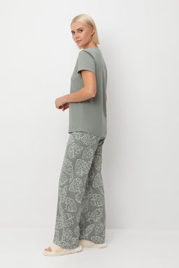 Е 20075/24/зеленый чай,тропические листья пижама жен