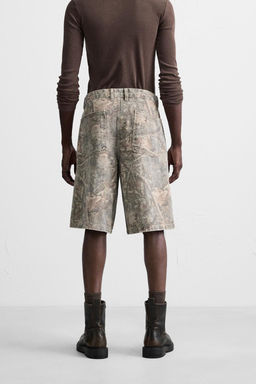 ABSTRACT PRINT RELAXED FIT BERMUDA SHORTS - Zara фото 3