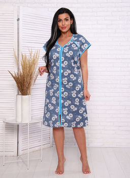 Женский бязевый халат на молнии без рукавов 1-12 (8)