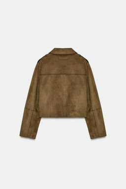 CHAQUETA CORTA EFECTO ANTE / Khaki oscuro - Zara фото 10