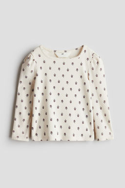 Camiseta de punto con ribetes de picot