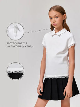 ACOOLA / Блузка детская для девочек Gvinevra белый  фото 8