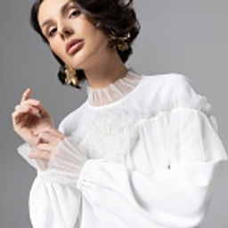 Блуза с рюшами, Мелодия сердца (белая) - Charutti фото 12