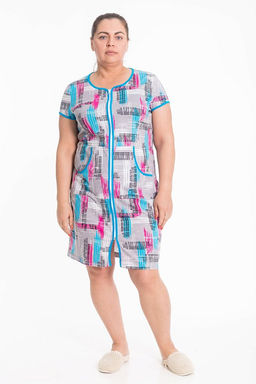 Халат М321136сб серый/бирюзовый