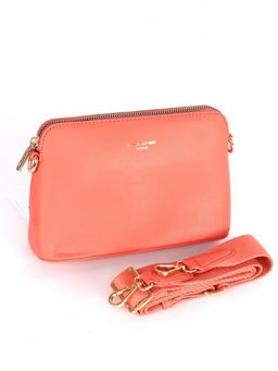 Сумка женская искусственная кожа DJ-СМ 7334- LIVING CORAL, 1отд, плечевой ремень, коралл SALE 263830 - Adelia фото 5