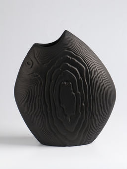 Ваза «Бего», 24×21 см, керамика, чёрная