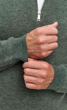 Джемпер мужской с воротником-стойкой на молнии F321-15304Rus зеленый - Fine joyce фото 6