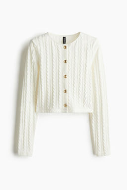 Cardigan en punto efecto trenzado - H&m фото 5