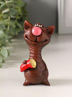 Фигурка «Кот с колбасой», 10×5.3×3.5 см, МИКС