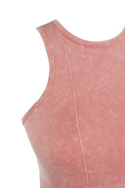 Trendyolmilla Lacivert Seamless/Dikissiz Crop Y?kamal? Halter Yaka Orme Spor Ust/Bluz THMSS23SS00004