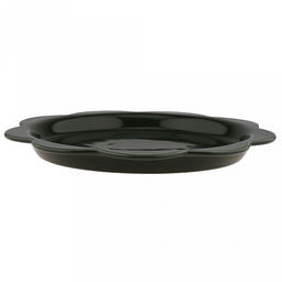 "Садовая фантазия" Тарелка мелкая фарфоровая д265мм, h27мм, волнистый край, темно-зеленый, в коробке (Китай)