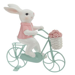 Фигурка декоративная "Заяц на велосипеде", L17,5 W6 H19,5 см