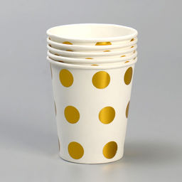 Стаканы бумажные Горох, набор 6 шт., 250 мл, цвет золотой - Страна карнавалия фото 2