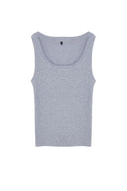 TRENDYOLMILLA Beyaz Havuz Yaka Regular Boy Fitilli Esnek Vucuda Oturan Orme Atlet TWOSS24AL00060  фото 6