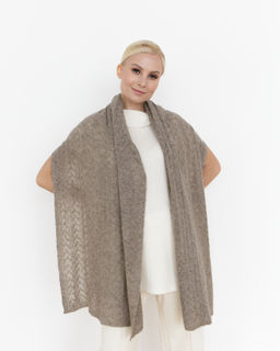 Палантин из шерсти 3803 серый