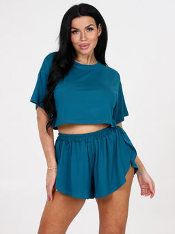 674 ПИЖАМА ЖЕНСКАЯ (шорты) (Лазурный) - А-дина фото 5