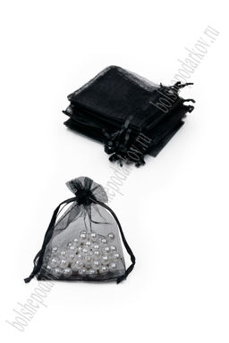 Мешочек из органзы 7*9 см (50 шт) SF-7582, черный