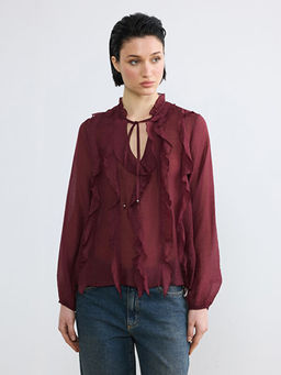 Ba?lamal? Yaka F?rf?rl? Bluz