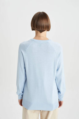 Свитер Relax Fit с круглым вырезом - Defacto фото 6