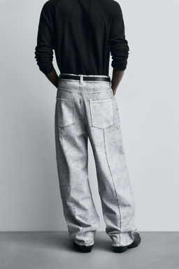 WAXED FINISH BAGGY FIT JEANS - Zara фото 3