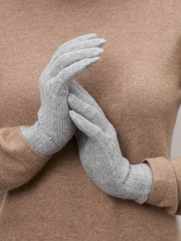 Перчатки из кашемира ULKos серо-голубые