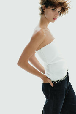 JEWEL STRAPLESS TOP - Zara фото 3