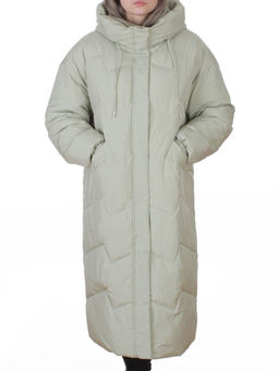 8883 LT. GREEN Пальто зимнее женское (150 гр. холлофайбер)
