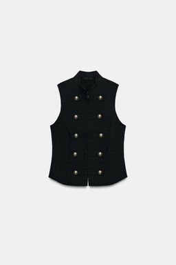CAMISA BOTONES MANGA SISA / Negro