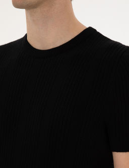 Siyah Slim Fit Bisiklet Yaka Triko Kazak - Pierre cardin фото 7