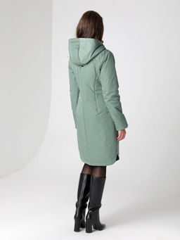 24329 Полупальто дем. зеленый - Dizzyway фото 5