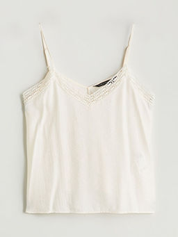 V Yaka Dantel Detayl? Ask?l? Kad?n Pijama ?st