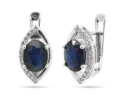Серьги из серебра сапфир корунд, SL-RIC87