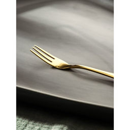 Вилка десертная из нержавеющей стали Magistro Wings, длина 14 см, цвет золотой  фото 3