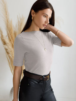 D49.112 Футболка женская кофейный меланж