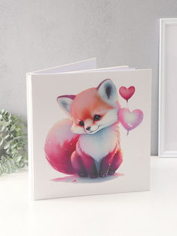 Фотоальбом магнитный на 20 листов Лисёнок с сердечками, кожзам, в коробке, 2.6?32?33.5 см