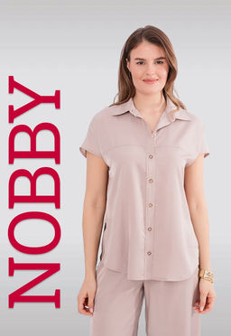 NOBBY, Блузка из вискозы 0011-104/2 (бежевый)  фото 7