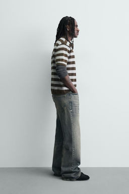 POLO PUNTO JACQUARD RAYAS / Marr?n