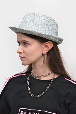 Карнавальная шляпа "Диско" серебряная р-р 56-58