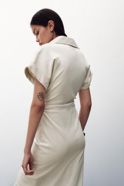 MIDI DRESS WITH GATHERED WAIST - Zara фото 23