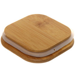 Банка для продуктов стеклянная 1200мл "Хай-Тек" с бамбуковой крышкой, квадратная 10*20см