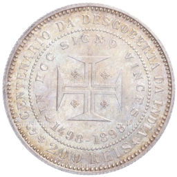 Монета 200 рейс 1898 года Португалия 400 лет Открытию Индии