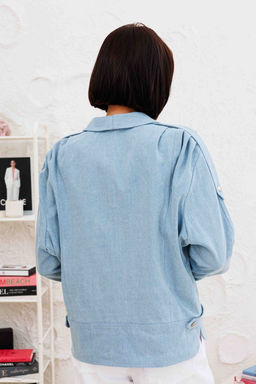 Жакет AURA 2157-170 сетло-голубой деним фото 7