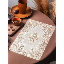 Цена за 12 шт. Салфетка ажурная для стола «Лютики», 45×30 см, бежево-коричневая