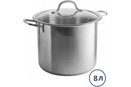 Кастрюля нерж 8,0 л стекл. крышка 22*20 см, арт. ВЕ-128-8L
