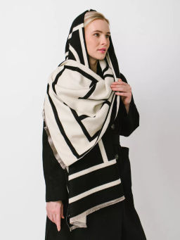 В составе шерсть и кашемир! теплый двусторонний палантин - Tantino фото 22