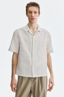 Camisa resort en mezcla de lino Relaxed Fit - H&m фото 8