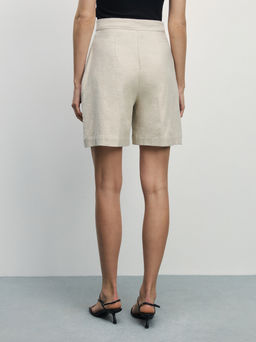 Шорты прямого кроя изо льна / Zarina  фото 5