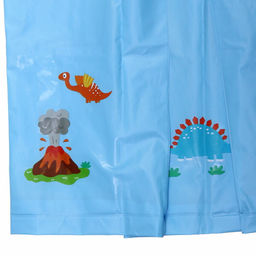 Дождевик-плащ детский "Рокки-Динозаврик" с капюшоном, рукава на резинке, цвет голубой, размер L(68*50см) ДоброСад