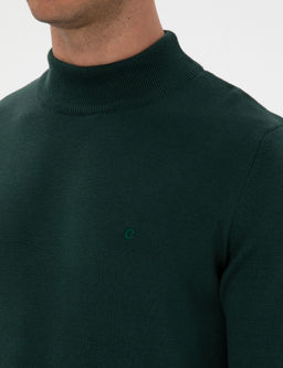 Ye_il Slim Fit Yar_m Bal_k__ Yaka Basic Triko Kazak - Pierre cardin фото 7